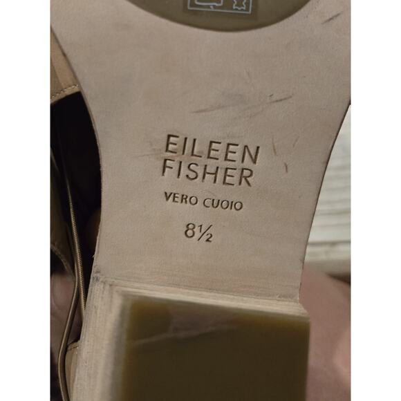 Eileen Fisher Women's Vero Cuoio Peep Toe Block Heel Bootie Brown 8.5 - Picture 6 of 6